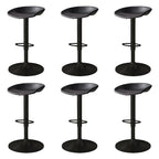 Modern Leather Black Pedestal Swivel Adjustable Bar Stool