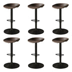 Modern Leather Black Pedestal Swivel Adjustable Bar Stool