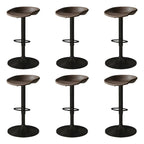 Modern Leather Black Pedestal Swivel Adjustable Bar Stool