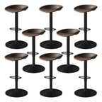 Modern Leather Black Pedestal Swivel Adjustable Bar Stool