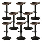 Modern Leather Black Pedestal Swivel Adjustable Bar Stool