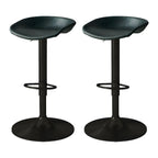 Modern Leather Black Pedestal Swivel Adjustable Bar Stool