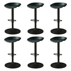 Modern Leather Black Pedestal Swivel Adjustable Bar Stool