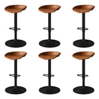 Modern Leather Black Pedestal Swivel Adjustable Bar Stool