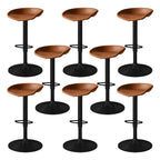 Modern Leather Black Pedestal Swivel Adjustable Bar Stool