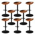 Modern Leather Black Pedestal Swivel Adjustable Bar Stool