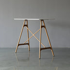 Industrial Lightweight Black Wood Wood-Tone Metal Bar Tables