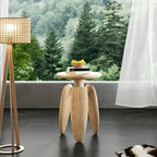 Natural Ash Wood Round Living Room Side Table Three Legs