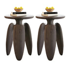 Natural Ash Wood Round Living Room Side Table Three Legs