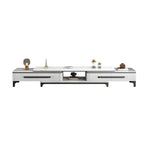 67 White Modern Stone Open Storage TV Stand with Drawers