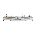 67 White Modern Stone Open Storage TV Stand with Drawers