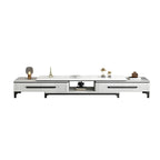 67 White Modern Stone Open Storage TV Stand with Drawers