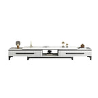 67 White Modern Stone Open Storage TV Stand with Drawers