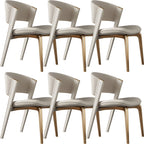Off-White Faux Leather Brass Legs Dining Chair