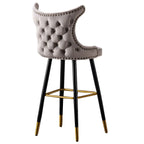 Velvet Upholstered Wingback Counter Height Bar Stools