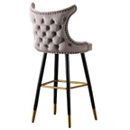 Velvet Upholstered Wingback Counter Height Bar Stools