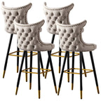 Velvet Upholstered Wingback Counter Height Bar Stools