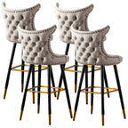 Velvet Upholstered Wingback Counter Height Bar Stools