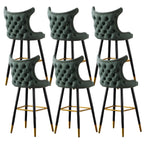 Velvet Upholstered Wingback Counter Height Bar Stools