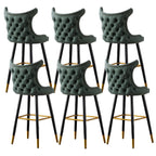 Velvet Upholstered Wingback Counter Height Bar Stools