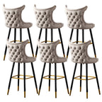 Velvet Upholstered Wingback Counter Height Bar Stools