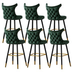 Velvet Upholstered Wingback Counter Height Bar Stools