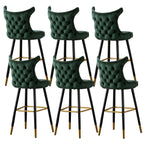 Velvet Upholstered Wingback Counter Height Bar Stools