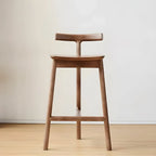 Natural Tripod Ash Wood Fabric Armless Bar Stool
