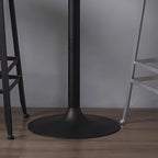 Industrial Brown Wooden Metal Pedestal Bar Tables