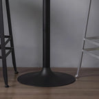 Industrial Brown Wooden Metal Pedestal Bar Tables
