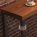 Industrial Brown Pine Wooden Metal Trestle Bar Tables