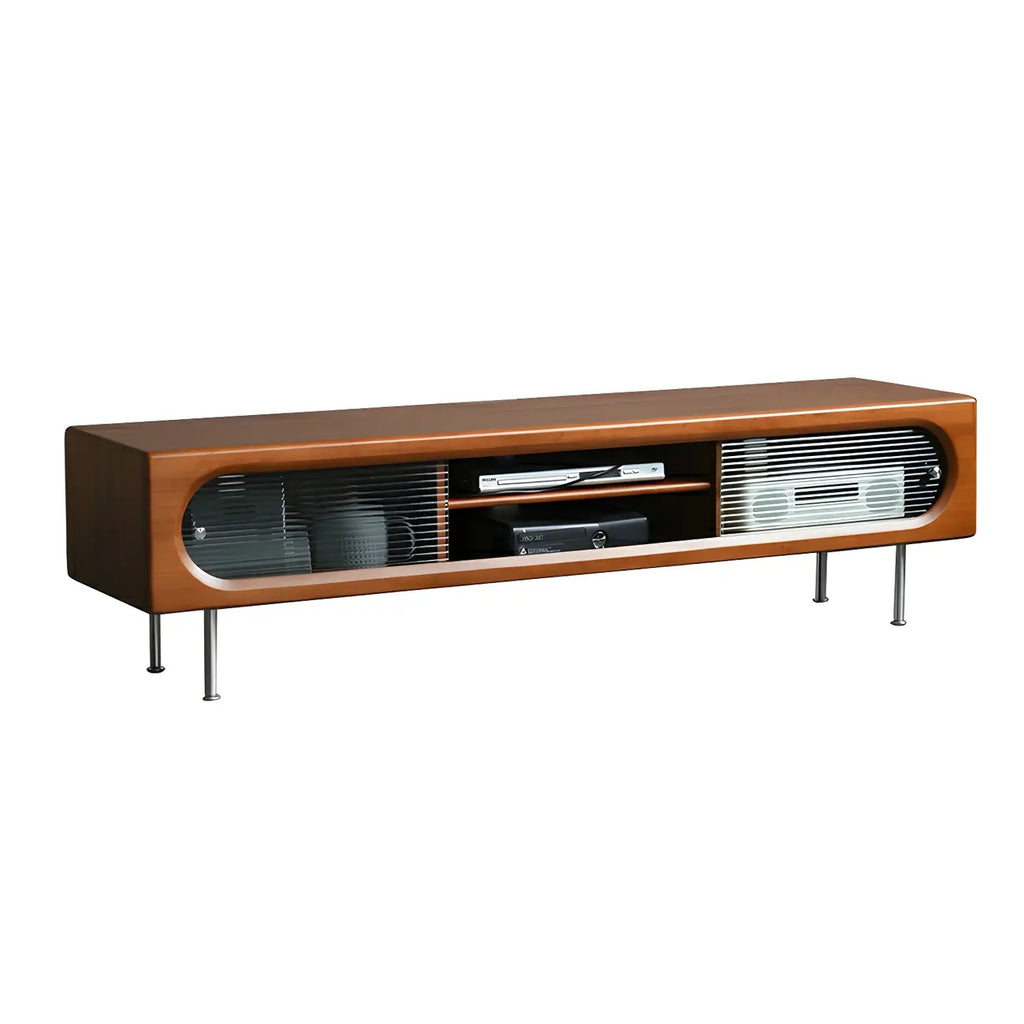 Contemporary Wood TV Stand Entertainment Center