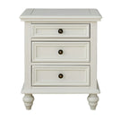 Compact Dark Walnut 3-Drawer Wood Nightstand