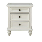 Compact Dark Walnut 3-Drawer Wood Nightstand