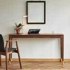Natural Wood Entryway Console Table with Drawers