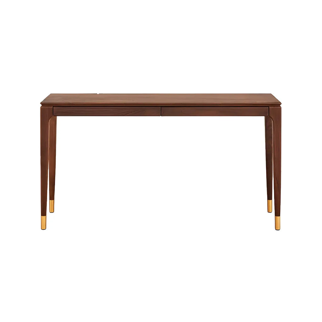 Natural Wood Entryway Console Table with Drawers