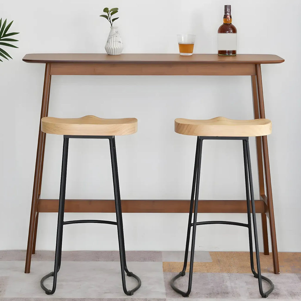 Modern Home Natural Bamboo Trestle Bar Table