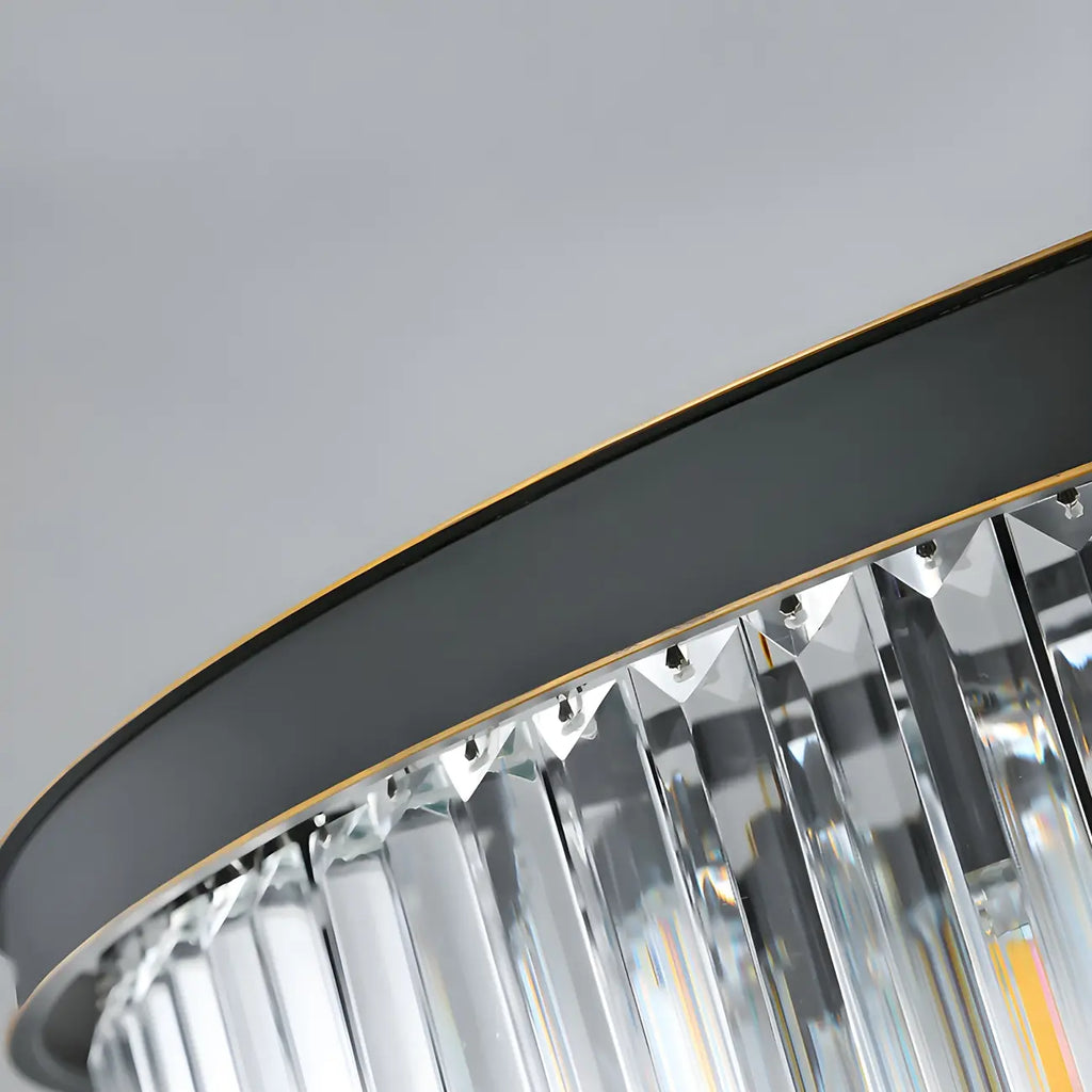 Modern Cylinder Crystal Chandelier Height Adjustable