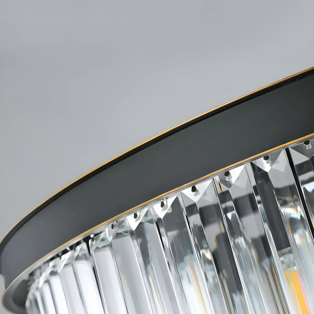 Modern Cylinder Crystal Chandelier Height Adjustable