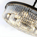 Modern Cylinder Crystal Chandelier Height Adjustable