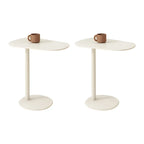 Modern Oval Metal C-Shaped End Table Black