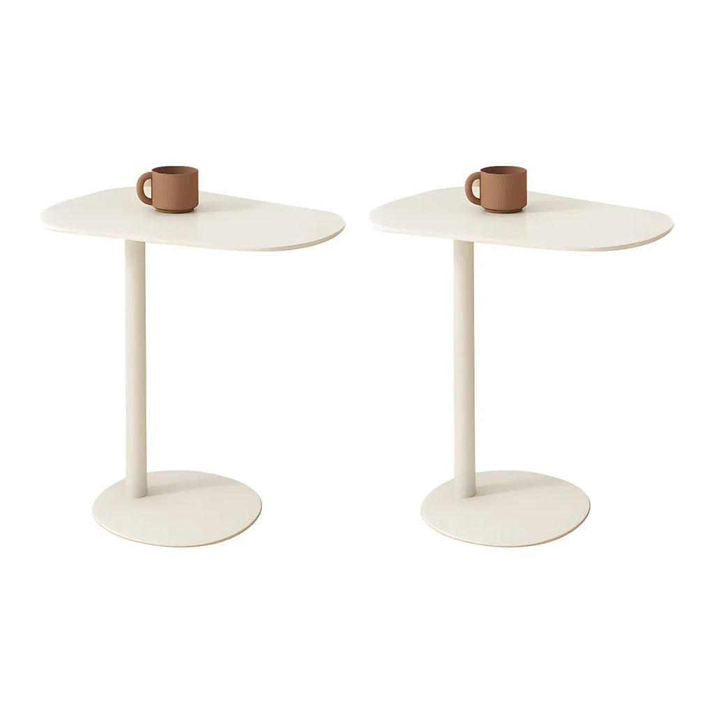 Modern Oval Metal C-Shaped End Table Black