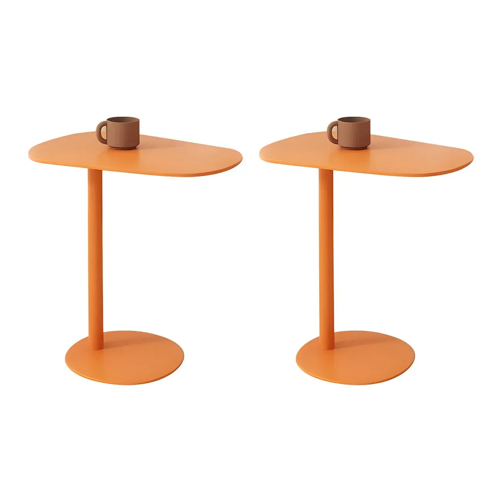 Modern Oval Metal C-Shaped End Table Black