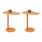 Modern Oval Metal C-Shaped End Table Black