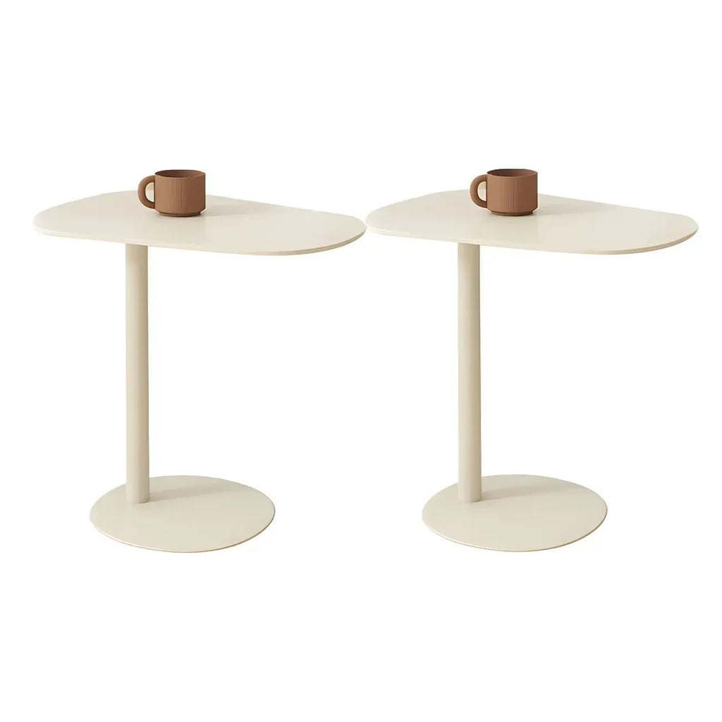 Modern Oval Metal C-Shaped End Table Black