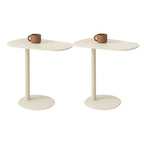 Modern Oval Metal C-Shaped End Table Black
