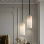 Modern Gold Bell Alabaster Adjustable Pendant Light