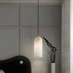 Modern Gold Bell Alabaster Adjustable Pendant Light
