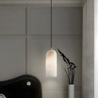 Modern Gold Bell Alabaster Adjustable Pendant Light