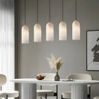 Modern Gold Bell Alabaster Adjustable Pendant Light